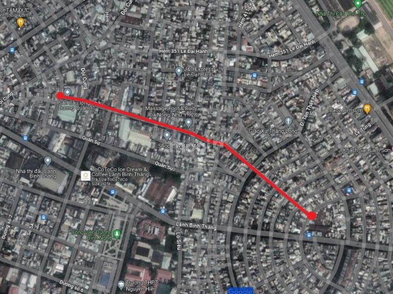 Đường Lê Thị Bạch Cát có vị trí thuận lợi