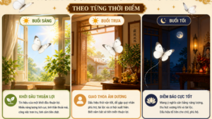 Ý nghĩa bướm trắng bay vào nhà theo từng thời điểm trong ngày