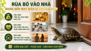 Rùa bò vào nhà mang đến nhiều may mắn cho gia chủ và gia đình