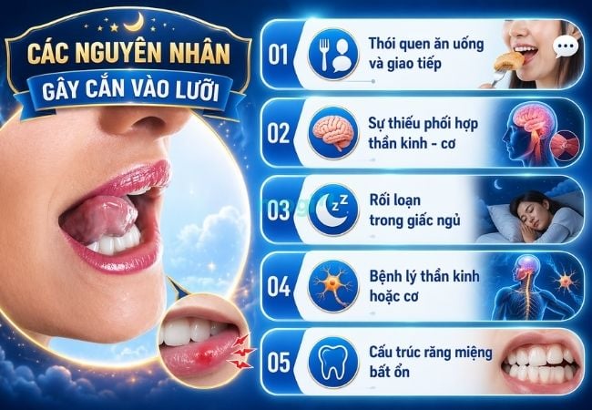 Những nguyên nhân gây cắn vào lưỡi