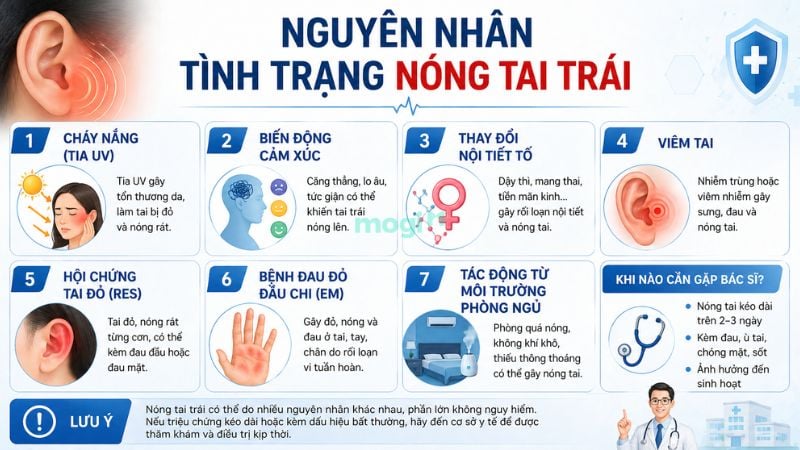 Nóng tai trái là điềm gì? Ý nghĩa tâm linh, nguyên nhân và cách trị 4 Nguyên nhân dẫn đến tình trạng nóng tai trái