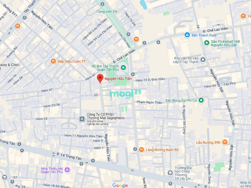 Đường Nguyễn Hữu Tiến sở hữu vị trí chiến lược