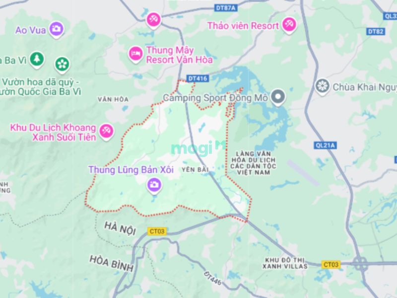 Vị trí xã Yên Bài, huyện Ba Vì