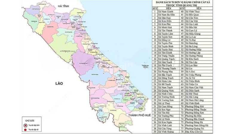 Bản đồ tỉnh Quảng Bình và Quảng Trị sau sáp nhập