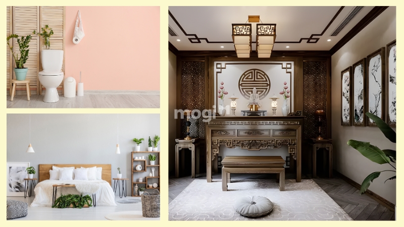 Tránh xung khắc với nhà vệ sinh, phòng ngủ, phòng thờ