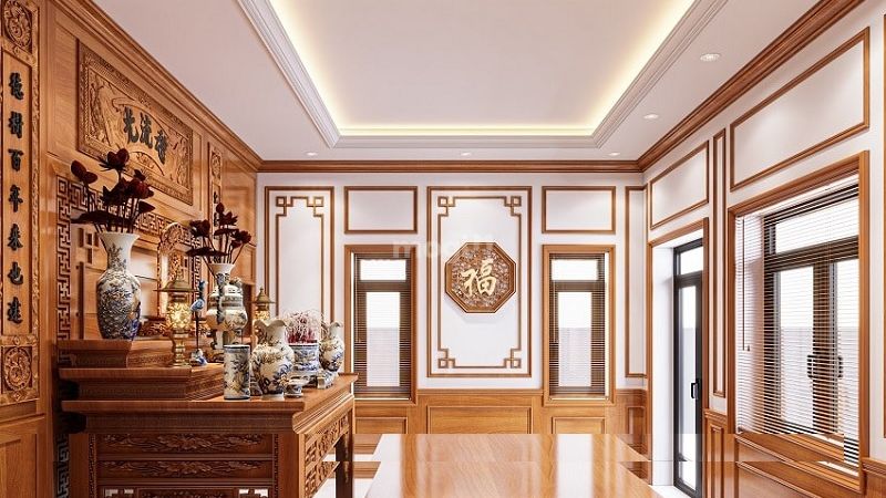 Bàn thờ nên đặt hướng về cửa chính hoặc hướng hợp mệnh (Nguồn: phongthohoanggia.vn)