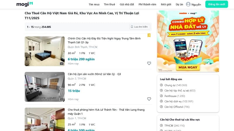Đăng tin cho thuê căn hộ trên Mogi sẽ giúp bạn tiếp cận khách hàng tốt nhất