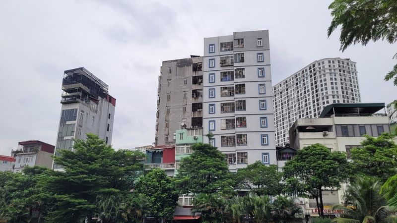 Một khu chung cư mini tại khu vực quận Thanh Xuân, Hà Nội. (Ảnh Bảo Loan)