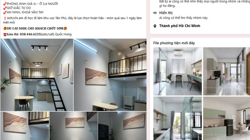 Chủ trọ nên cung cấp thông tin liên hệ giúp khách hàng kết nối dễ dàng (Nguồn: Phòng trọ Tân Phú)