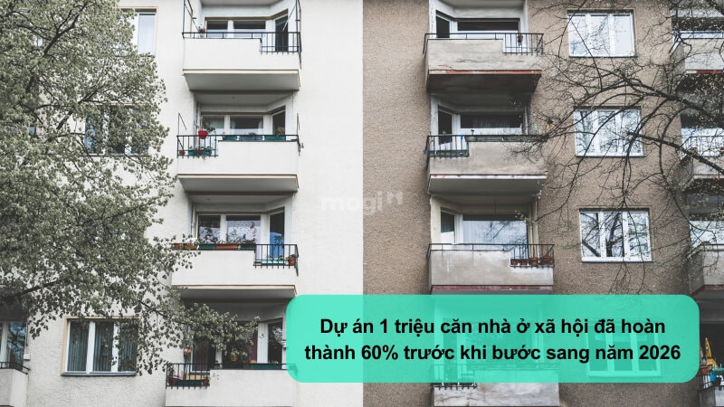 Nguồn cung nhà ở 2026 được dự đoán tăng mạnh, thực hư ra sao? 1 Dự án 1 triệu căn nhà ở xã hội đã đạt được gần 60%