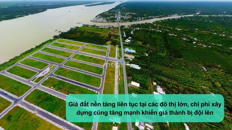 Nguồn cung nhà ở 2026 được dự đoán tăng mạnh, thực hư ra sao? 5 Giá đất nền và chi phí xây dựng tăng ảnh hưởng đến giá thành nhà ở