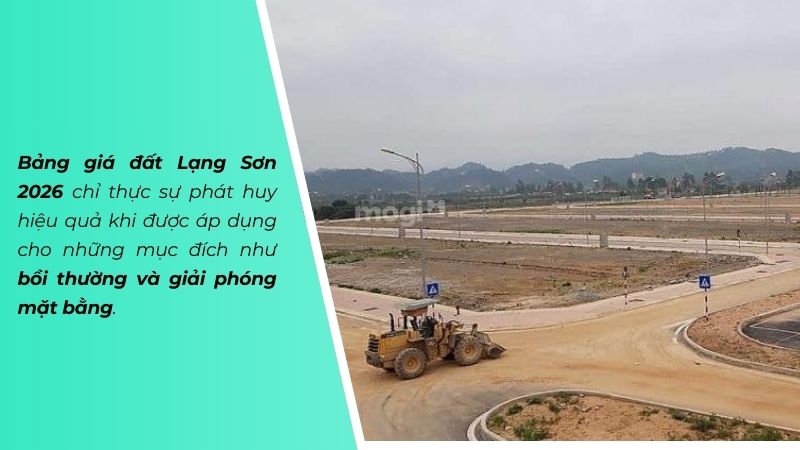 Phạm vi áp dụng hiệu quả của bảng giá đất Lạng Sơn 2026