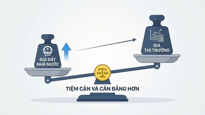 bảng giá đất 2026 dự kiến sẽ tiệm cận giá thị trường hơn so với giai đoạn