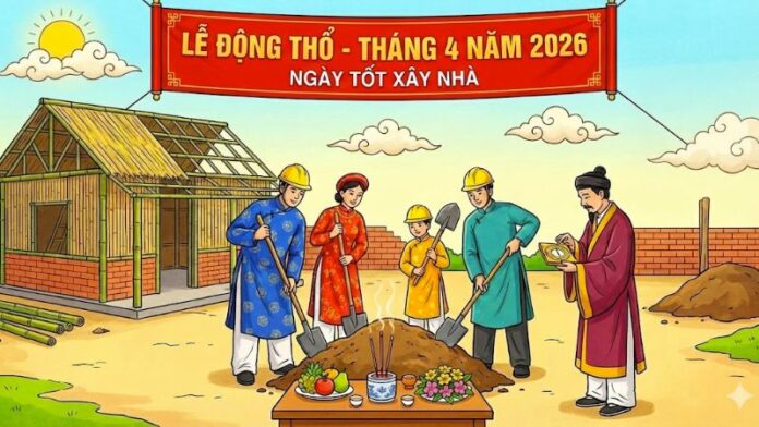 Ngày tốt động thổ tháng 4 xây nhà năm 2026? Danh sách chi tiết từng tuần
