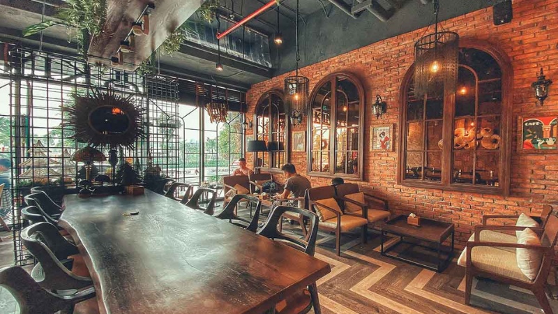 Nhiều tiện ích quán coffee nội khu