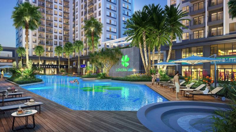 Một số tiện ích nổi bật tại Lovera Vista, Bình Chánh như bể bơi, chạy bộ,... (Nguồn: Vietnam Land)