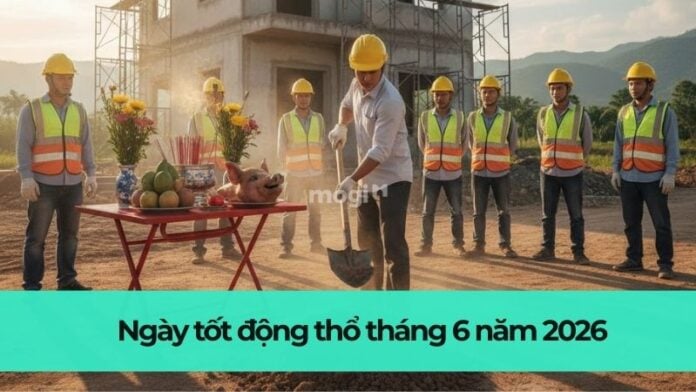 Ngày tốt động thổ tháng 6 năm 2026