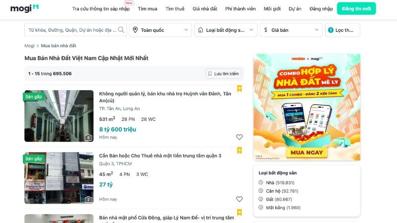 Tìm mua nhà đất hợp phong thuỷ, vị trí thuận lợi tại Mogi.vn