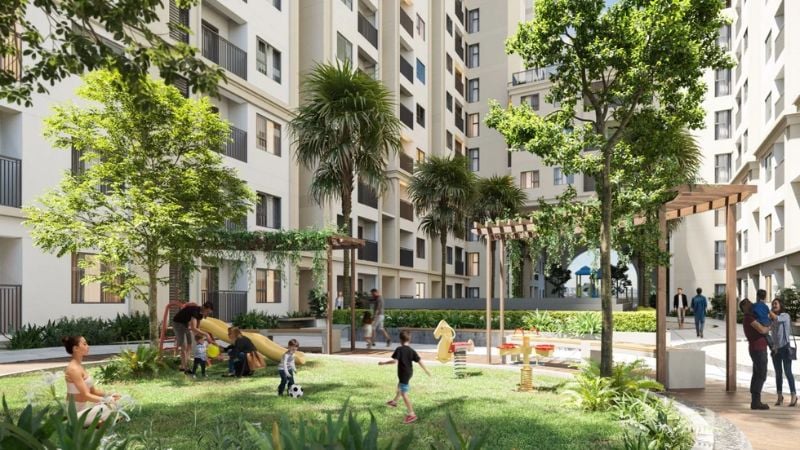 Khu công viên công cộng xanh mát ở TBcons Miền Đông