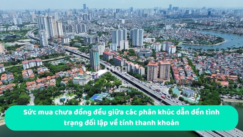 Sức mua chưa đồng đều giữa các phân khúc dẫn đến tình trạng đối lập về tính thanh khoản