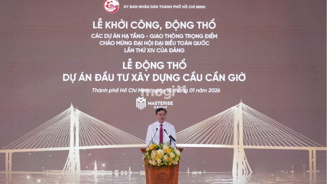Cầu Cần Giờ: Dự án nghìn tỷ mở ra cơ hội mới cho bất động sản phía Nam 2 Buổi lễ khởi công, động thổ cầu Cần Giờ diễn ra vào 15/01/2026