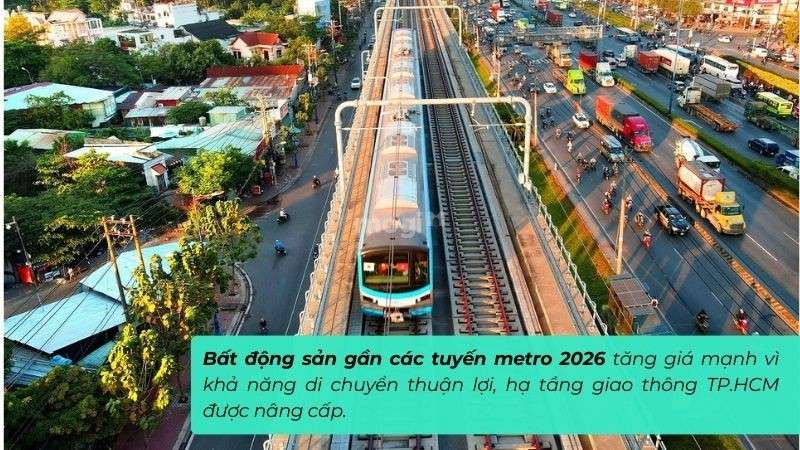 Giá từng căn bất động sản gần các tuyến metro tăng vượt bậc
