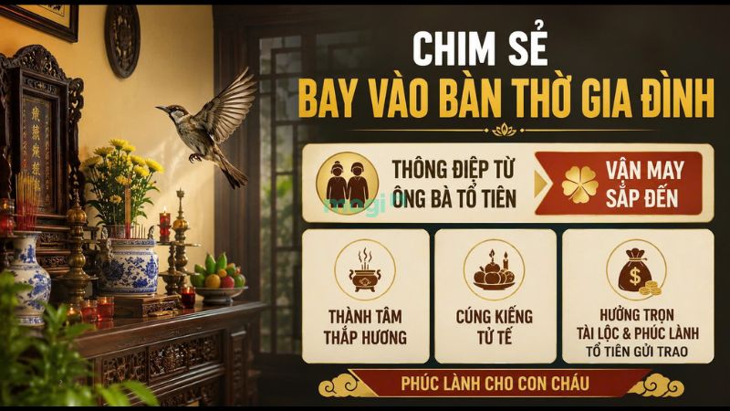 Điềm báo và việc nên làm khi chim sẻ bay vào bàn thờ 