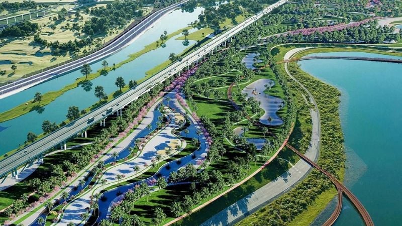 Phối cảnh dự án Trục đại lộ cảnh quan sông Hồng