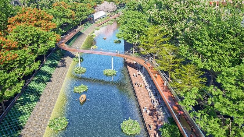 Phối cảnh dự án công viên dọc hai bờ sông Tô Lịch