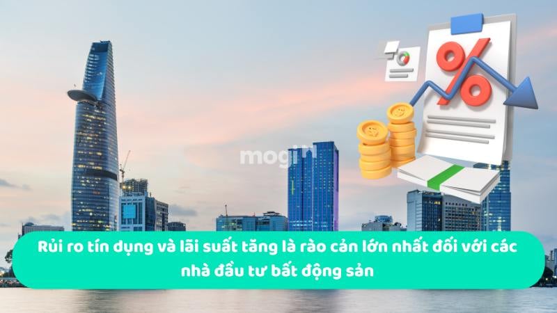 Rủi ro tín dụng và lãi suất tăng là rào cản lớn nhất đối với các nhà đầu tư bất động sản