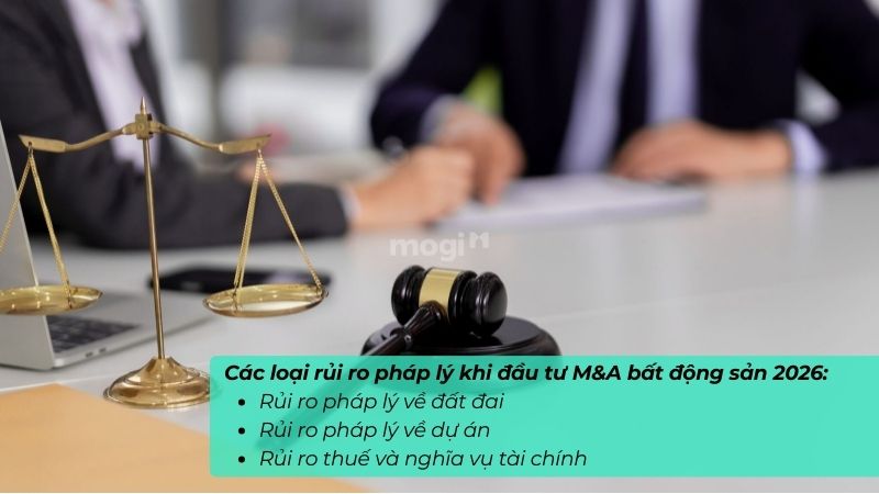M&A bất động sản 2026: Cơ hội và xu hướng 6 Các loại rủi ro pháp lý khi đầu tư M&A bất động sản 2026