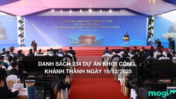 Danh sách 234 dự án khởi công