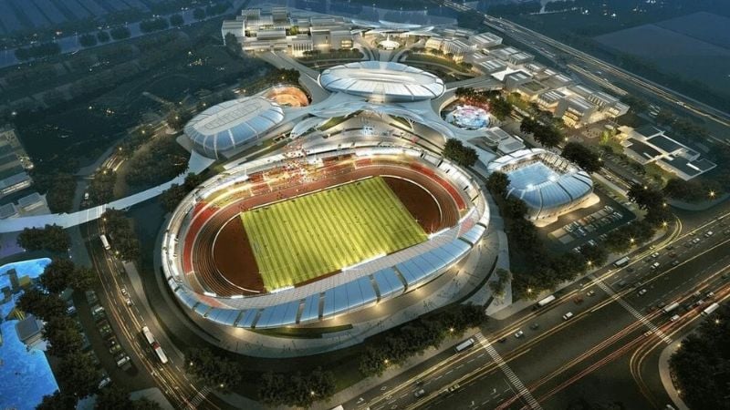 Phối cảnh khu liên hợp thể dục thể thao quốc gia Rạch Chiếc (Nguồn ảnh: Sun Group)
