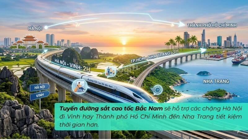 Tuyến đường sắt cao tốc Bắc Nam hỗ trợ các chặng đi xuyên tỉnh nhanh chóng đáng kể