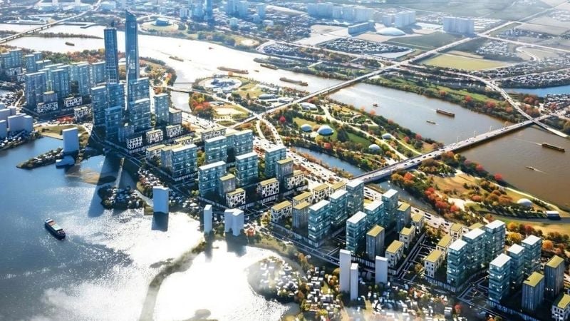 Phối cảnh không gian đô thị ven sông Hồng