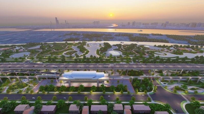 Phối 3d tuyến metro ngầm dọc hữu ngạn sông Hồng