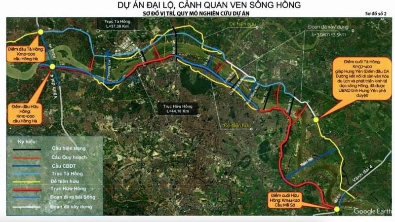 Quy mô dự án trục đại lộ cảnh quan sông Hồng