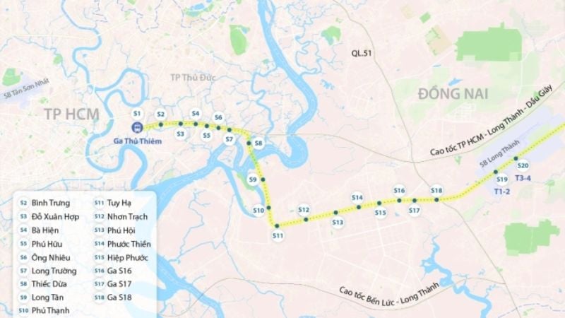 Danh sách và vai trò các ga nổi bật trên tuyến