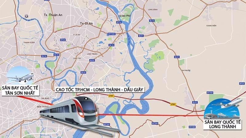 Tuyến đường sắt Thủ Thiêm - Long Thành là dự án hạ tầng quan trọng