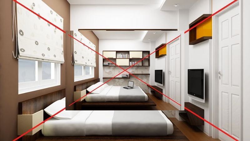 Tránh bố trí phòng ngủ ở gian giữa