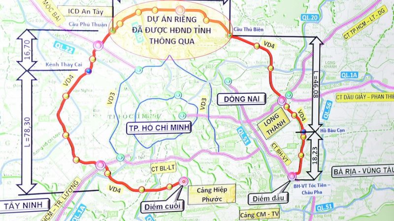 Dự án Vành đai 4 TPHCM là mắt xích kết nối các tuyến cao tốc trong khu vực (Nguồn: Báo Vietnam Plus)