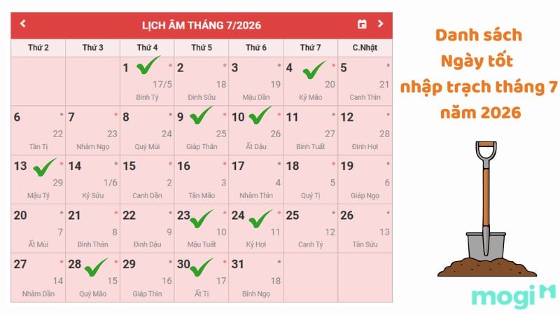 Chọn ngày tốt nhập trạch tháng 7 năm 2026 đón tài lộc vào nhà 2 Danh sách ngày tốt nhập trạch tháng 7 năm 2026 chi tiết