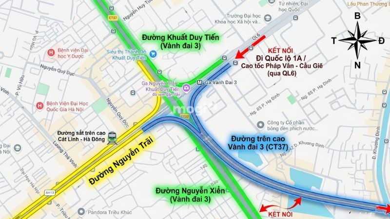 Ngã tư Nguyễn Trãi Khuất Duy Tiến: Vị trí và tiềm năng đầu tư BĐS 2 Các tuyến đường kết nối quan trọng xung quanh ngã tư Nguyễn Trãi Khuất Duy Tiến