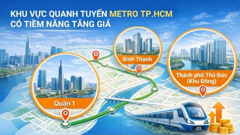Các khu vực bất động sản có tiềm năng tăng giá quanh tuyến metro TPHCM