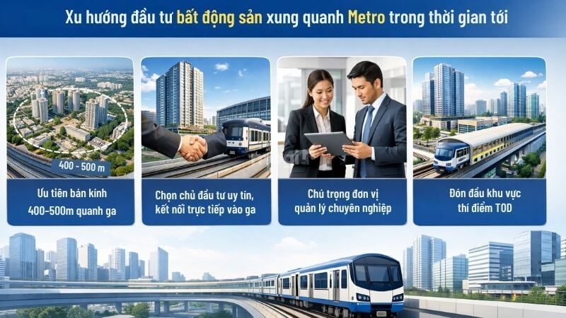 Một số xu hướng đầu tư bất động sản gần metro trong thời gian tới