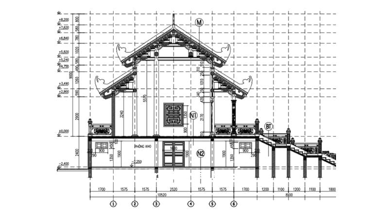 Tham khảo mẫu bản vẽ xây dựng nhà thờ họ