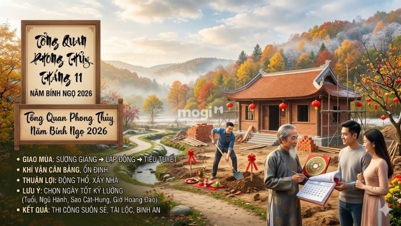 Phong thủy tháng 11 năm Bính Ngọ 2026