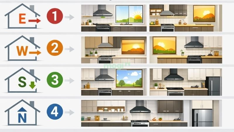 Phong thủy nhà bếp theo tuổi và hướng nhà: Những lưu ý cần biết 2 Cách đặt hướng bếp theo hướng nhà