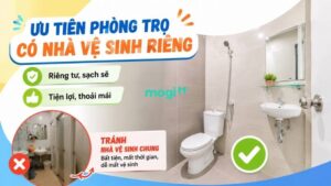 Kinh nghiệm thuê trọ gần Đại học Nguyễn Tất Thành TP.HCM 8 Ưu tiên phòng trọ có nhà vệ sinh riêng để đảm bào quyền riêng tư và thoải mái khi sinh hoạt