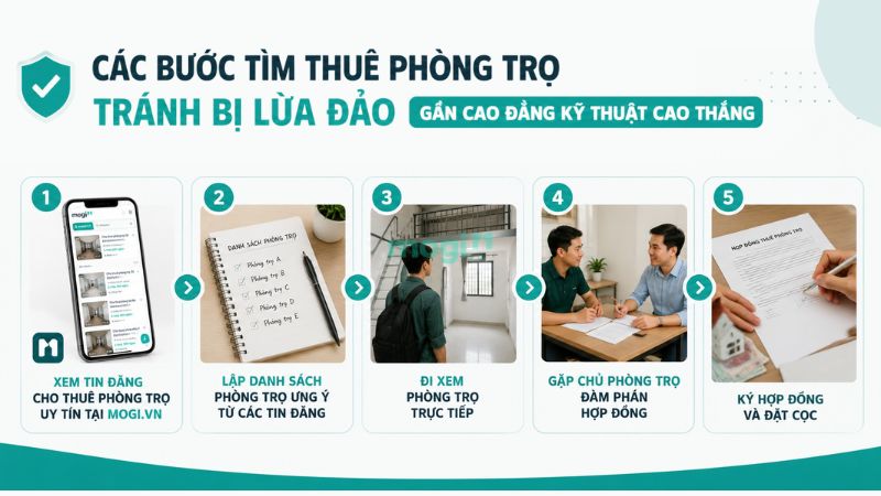 Kinh nghiệm thuê trọ gần trường Cao đẳng Kỹ thuật Cao Thắng 7 5 bước giúp sinh viên Cao Thắng tránh bị lừa đảo khi tìm phòng trọ